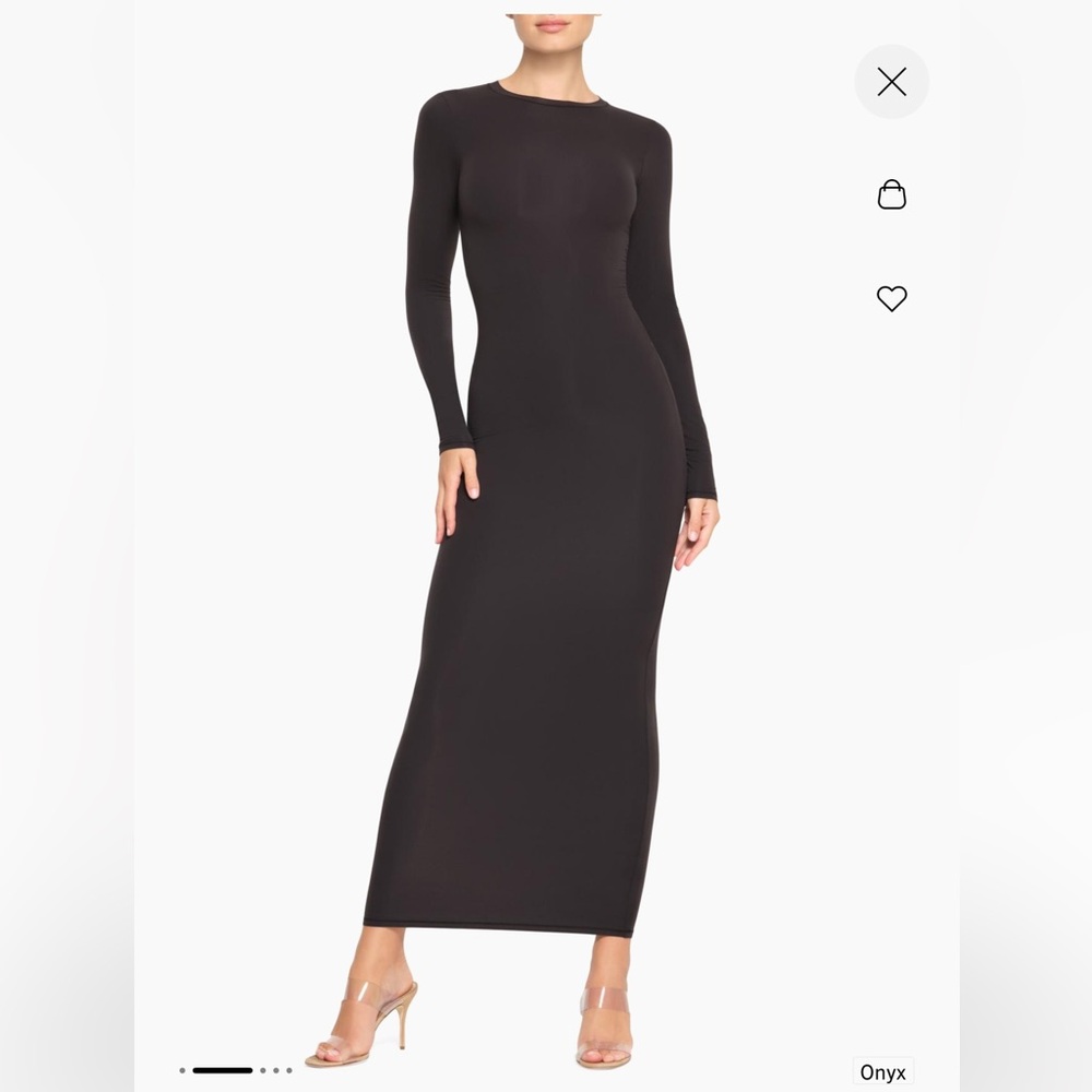 SKIMS Fits Everybody Crew Neck Long Sleeve Dress